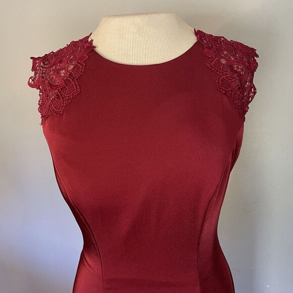 KLEINFELD Formal Dress Sz 6 Gown Bridesmaid Prom Holiday Burgundy Red Party EUC - Picture 2 of 16